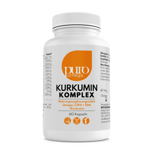 Omega-3 mit Kurkuma-Extrakt - Puro Omega Kurkumin Komplex [60 Kapseln]