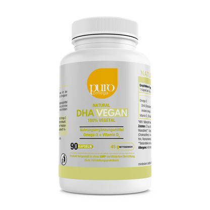 Omega-3 DHA aus Algen – Vegan, Pflanzlich und Nachhaltig [90 Kapseln - 45 g]